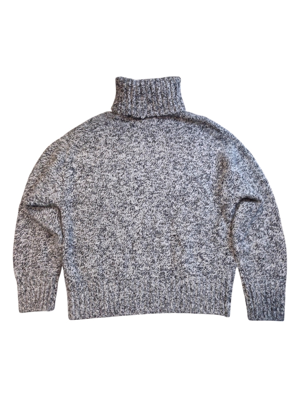 ZARA Grey Marled Chunky Knit Turtleneck Sweater Womens Size Medium - Picture 5 of 14
